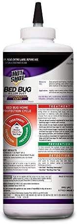 Hot Shot Bed Bug Killer Dust With Diatomaceous Earth 8 Ounces, Treatment For Bed Bugs