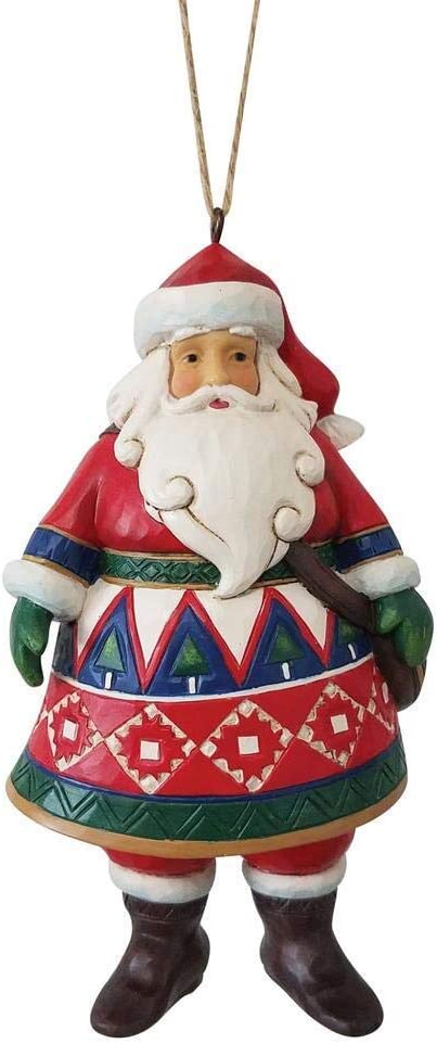 Enesco Jim Shore Heartwood Creek Lapland Santa with Satchel Hanging Ornament
