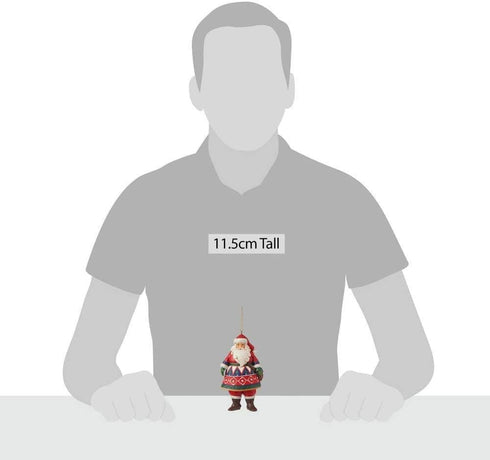 Enesco Jim Shore Heartwood Creek Lapland Santa with Satchel Hanging Ornament