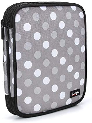 Luxja Carrying Bag Compatible with Cricut Pen Set and Basic Tool Set, Double-Layer Organizer Compatible with Cricut Accessories (Bag Only), Gray Dots