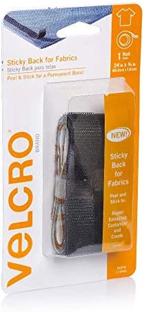 VELCRO Brand Sticky Back for Fabrics | 24" x 3/4" Tape with Adhesive | No Sewing Needed | Cut Strips to Length Permanent Bond to Clothing for Hemming and Closures