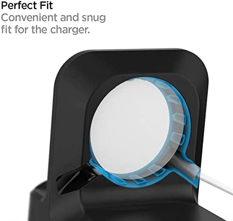 Spigen S350 Stand Designed for Apple Watch Charger Stand Apple Watch Ultra, Series 8/SE2/7/6/SE/5/4/3/2/1 (49mm,45mm,44mm,42mm,41mm,40mm,38mm) Durable TPU with Non-Slip Stable Base - Black