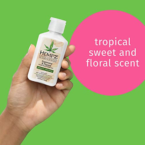Hempz Herbal Body Moisturizer for Women with 100% Pure Hemp Seed Oil, Sugarcane & Papaya, 2.25 fl. oz. - Moisturizing Lotion with Shea Butter, Vitamins A, B & C, for Dry Skin - Premium Women’s Lotion
