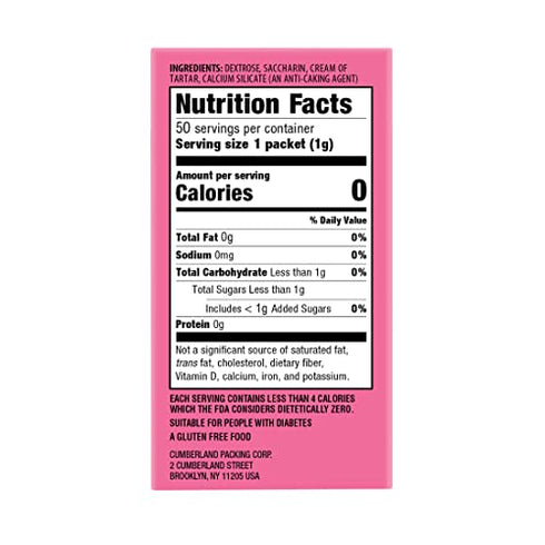 Sweet'N Low Sweetener, 50 Count Packets (1 Pack)