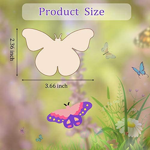 Wood Butterfly Crafts Butterfly Unfinished Wood Cutouts Blank Butterfly Wooden Paint Crafts for Kids Home Decoration Craft Project, 9 Styles (27)