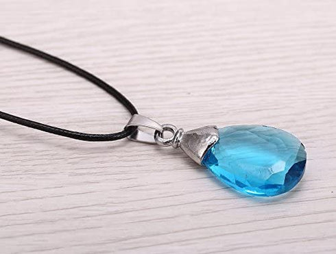 SAO Sword Art Online Yui's Heart Pendant Necklace for Asuna Yuuki cosplay - Black / Blue Crystal