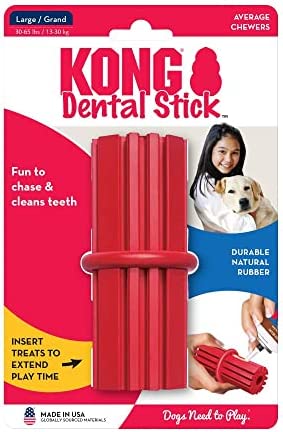 KONG - Dental Stick - Durable Rubber, Teeth and Gum Cleaning Dog Toy - for Large Dogs