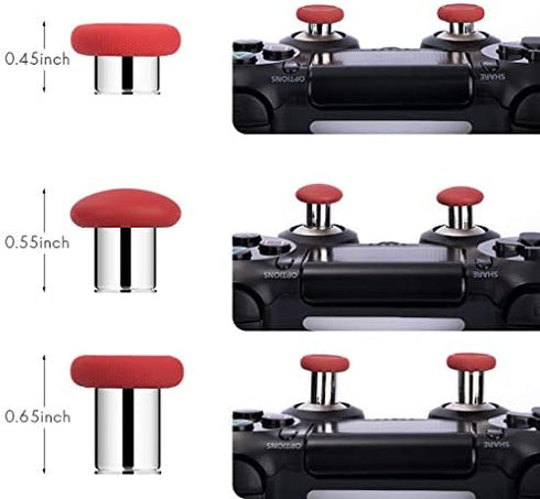 8 in 1 Metal Thumbsticks Joysticks Replacement , Swap Magnetic Analogue Stick Grips Buttons Parts with Repair Kit Accessories Compatible with Xbox one Elite Series 1/ PS4(Red)