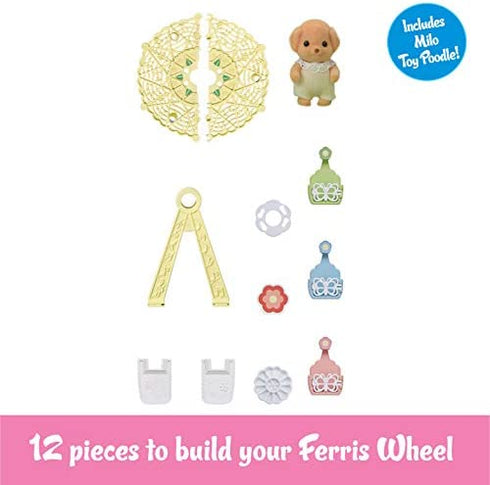 Calico Critters Baby Ferris Wheel, Dollhouse Playset with Toy Poodle Figure Included