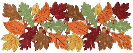 Thanksgiving Fall Harvest Leaves Table Runner - 13 x 36 Inches