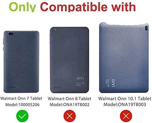 BMOUO Kids Case for Onn 7 inch Tablet, with Built-in Screen Protector, Shockproof Light Weight Handle Stand Case for Surf Onn 7" Android Tablet 2020/2019 (Model: 100005206/100015685),Blue
