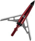 RAGE Chisel Tip 2 Blade Broadhead, 100 Grain with Shock Collar Technology - 3 Pack, Red, Model:65100
