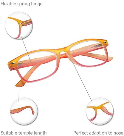 EYEGUARD 4 Pack Reading Glasses for Women Fashion Colorful Gradient Readers