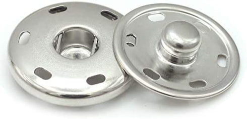 55 Sets Sew-on Snap Buttons Metal Snap Fastener Durable Press Studs Buttons for Sewing Clothing, 4 Sizes (Silver)