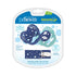 Dr. Brown's Advantage Symmetrical Pacifier with Air Flow and Pacifier Clip - Blue - 2-Pack - 0-6m