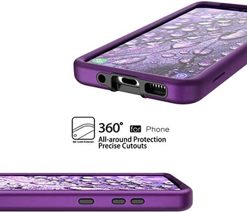 Galaxy S20 Case, WeLoveCase S20 5G Cover 3 in 1 Full Body Heavy Duty Protection Hybrid Shockproof TPU Bumper Three Layer Protective Case for Samsung Galaxy S20 5G 6.2 Dark Purple