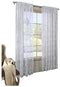 Commonwealth Home Fashions Mona Lisa Jacquard Scalloped Lace Panel, 56 x 54 White