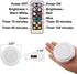 HONWELL Push Light Colored Puck Lights Remote Controlled Battery Operated RGB Fairy Lights Wireless Touch Lights Tap Light Dimmable Closet Cabinet Lights, Stick Voice Level Lights Classroom