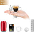 DLux Espresso Coffee Cups 3oz, Double Wall, Clear Glass Set of 2 Glasses with Handles, Insulated Borosilicate Glassware Tea Cup