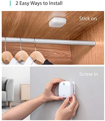 eufy by Anker, Lumi Stick-On Night Light, 2nd Generation Warm White LED, Motion Sensor, Bedroom, Bathroom, Kitchen, Hallway, Stairs, Energy Efficient, Compact, 3-Pack