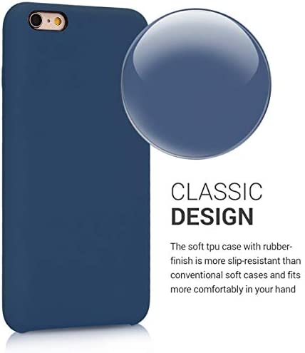 kwmobile TPU Silicone Case Compatible with Apple iPhone 6 Plus / 6S Plus - Case Slim Phone Cover with Soft Finish - Navy Blue