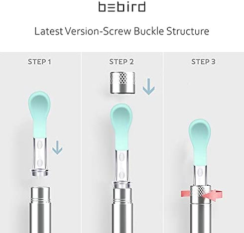 Bebird Ear Cleaner Replacement Tips, 16 Pieces Waterproof Silicone Ear Spoon for Ear Wax Removal Endoscope, BEBIRD Original Ear Cleaner Tips for M9 Pro/X11 Pro/C3 Pro/K10/X17 Pro/T5 (Latest Version)