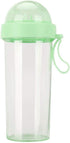 600ml Outdoor Portable Dual-Use Two Straws Water Bottle Couple Cup Drinking Bottle Leakproof and Durable Sports Bottle for Hiking Camping(Green)