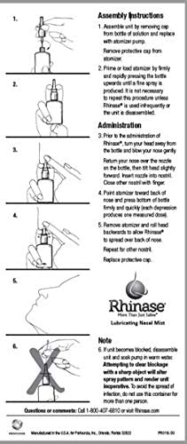 Rhinase Allergy Relief Saline Nasal Spray – Steroid Free, Dual Wetting Agent & Salt Formulation, 300 Sprays for Dry Nose, Allergy, nosebleeds from Nasal Dryness