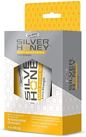 Absorbine Silver Honey Rapid Wound Repair Ointment, Manuka Honey & MicroSilver BG, Veterinarian Tested Horse & Animal Wound Care, 2oz Tube