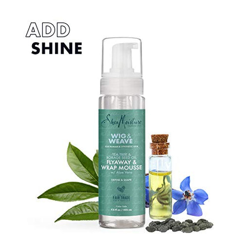 SheaMoisture Mousse for Curly Hair, Wig or Weave, Tea Tree and Borage Seed Oil, Paraben-free Styling Mousse, 7.5 Ounce