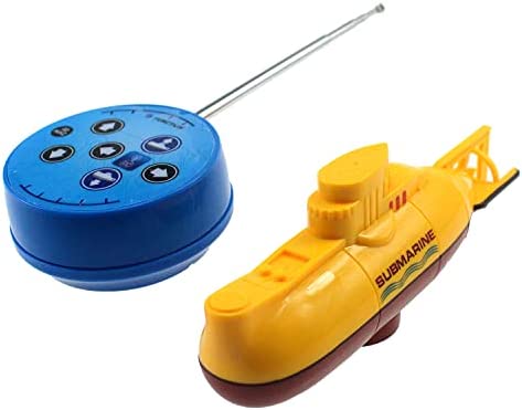 Tipmant Mini RC Submarine Toy Remote Control Boat Ship Electric Dive Water Fish Tank Kids Birthday Gift (Yellow)