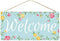 Craig Bachman 12" Wooden Sign: Welcome Floral Wood Sign: Wreath, Door or Wall Welcome Sign AP8455