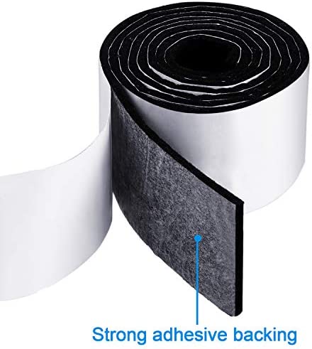 Shappy 2 Packs Felt Furniture Pads Heavy Duty Felt Strip Roll with Adhesive Backing Adhesive Felt Tape for Protecting Hardwood Floors Chair Wall Protector(120 x 2 x 0.12 Inch,Black)