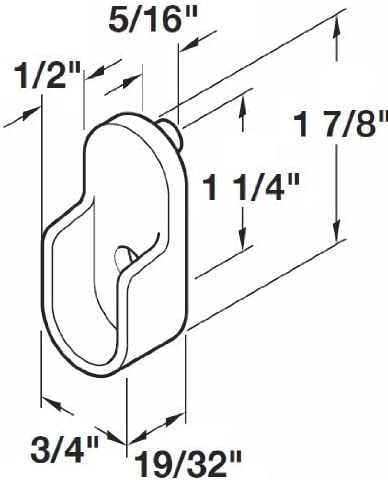 Home750-Oval Closet Rod End Supports w/Rear Facing 5mm Pins - 15mm x 30mm - Polished Chrome Finish - Set of 4