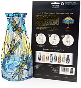 MODGY Collapsible and Expandable Flower Vase Plastic Decorative Modern Vases for Flowers Centerpieces Dining Table Decor Living Room Bathroom Wedding Office, Tiffany - Dragonfly