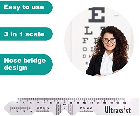 Ultrassist Pupillometers for Measuring Pupillary Distance (PD), Transparent PD Ruler, Essential Tool for Single PD or Dual PD Measurement