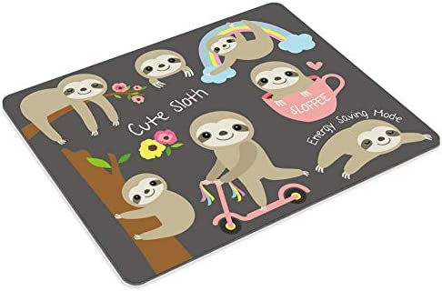 Smooffly Cute Baby Sloth Mouse pad Non-Slip Rubber Gaming Mousepad Rectangle Mouse Pads for Computers Laptop