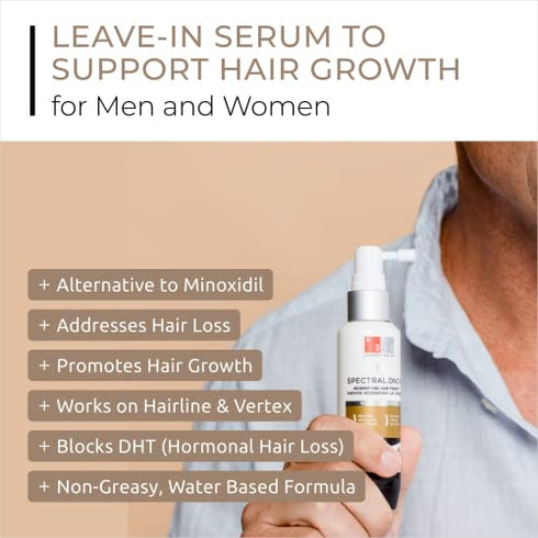 Spectral.DNC-N Leave In Serum to Support Hair Growth by DS Laboratories - Minoxidil Alternative for Men and Women, Experience Fuller, Thicker Hair, Water Based Formula (2 fl oz)