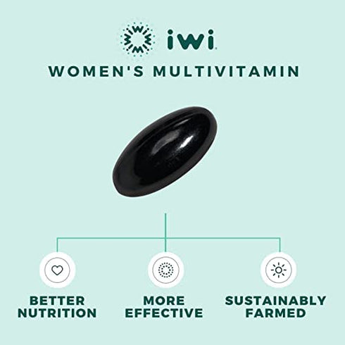 iwi Women's Multivitamin with Vitamin A, B1, B2, C, D3, E, Biotin, Calcium, Cranberry Extract, DHA, EPA, Niacin, Selenium, Omega Fatty Acids, Zinc - Vegan - 60 Gluten-Free Softgels (30 Day Supply)
