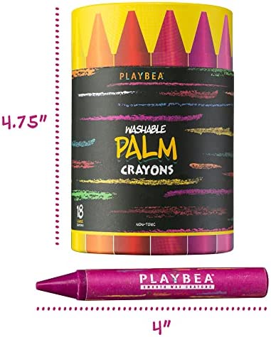PLAYBEA 18 Colors Jumbo Crayons for Kids Ages 2-4 - Non Toxic Washable Toddler Crayons for Kids Ages 4-8 | Easy To Hold Large Crayons | Crayons for Toddlers Age 1 | Toddler Crayons Ages 1-3