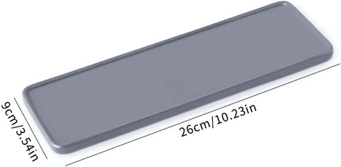 Floatant Bathroom Sink Tray Ceramic Kitchen Tray Large Candle Tray Rectangle Perfume Tray Organizer for Jewelry, Towel, Candles, Soap, Decoration Tub Kitchen Restroom Toilet - Large Gray
