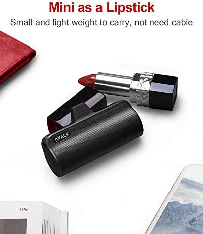 iWALK Mini Portable Charger for iPhone with Built in Cable, 3350mAh Ultra-Compact Power Bank Small Battery Pack Charger Compatible with iPhone 14/13/13 Pro/12/12 Pro/11/XR/XS/X/8/7/6,Black