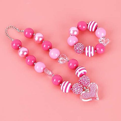 3 otters Little Girls Necklace Bracelet, Bead Necklaces for Toddler Necklace and Bracelet Set, Easter Basket Stuffers/Fillers, Party Favor, Classroom Prize Supplies