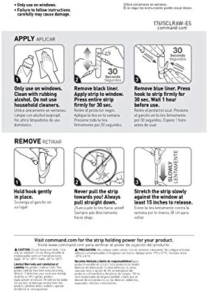 Command 17615CLRAW-ES-E, 4-Medium, 2-Large, Re-Hang Window Hooks Strips, Assorted, Clear-Outdoor Refill, 6 Count