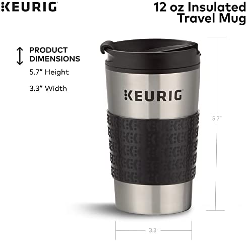 Keurig Travel Mug Fits K-Cup Pod Coffee Maker, 1 Count (Pack of 1), Stainless Steel