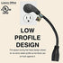 1 Foot Extension Cord - Flat Plug Space Saver Short Cable, Three Prong, 16 AWG Thickness - By Luxury Office (1)