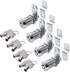 WOOCH Tubular Cam Lock Cabinet Lock,Keyed Alike Removable Key, 1-1/4" Cam and Offset Cam (1-1/8 Inch 90°, Chrome Finish, 4 Pack)