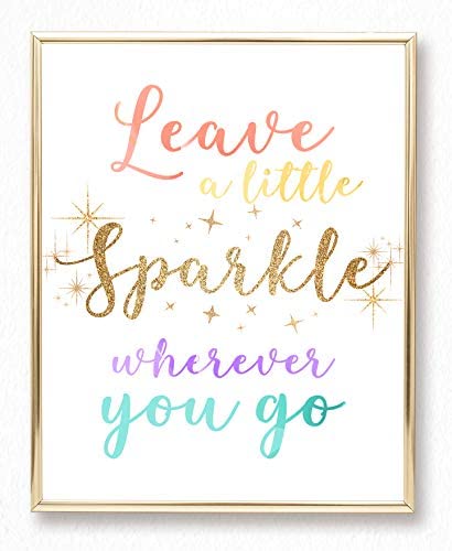 Brooke & Vine Unicorn Rainbow Little Girls Room Wall Decor Art Prints - (UNFRAMED 8 x 10) - Inspirational Kids Children’s Tween Posters for Home, Birthday Party, Bedroom, Bathroom, Playroom (Unicorn Rainbow)