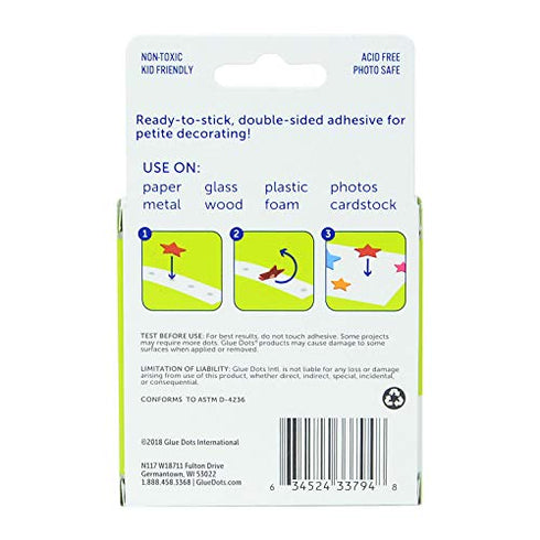 Glue Dots Adhesive Double-Sided Mini Dots, 3/16'', Clear, Roll of 300 (32794-300)