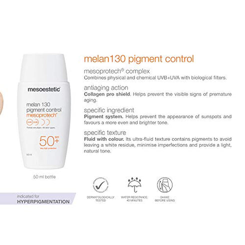 Mesoestetic Mesoprotech Melan SPF 130+ Pigment Control-Protects Skin against UVB, UVA, HEV, IR-Facial Sunblock